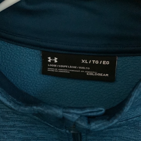 Men’s Under Armour ColdGear Longsleeve 1/4 Zip Fleece Teal Size XL - Picture 4 of 6